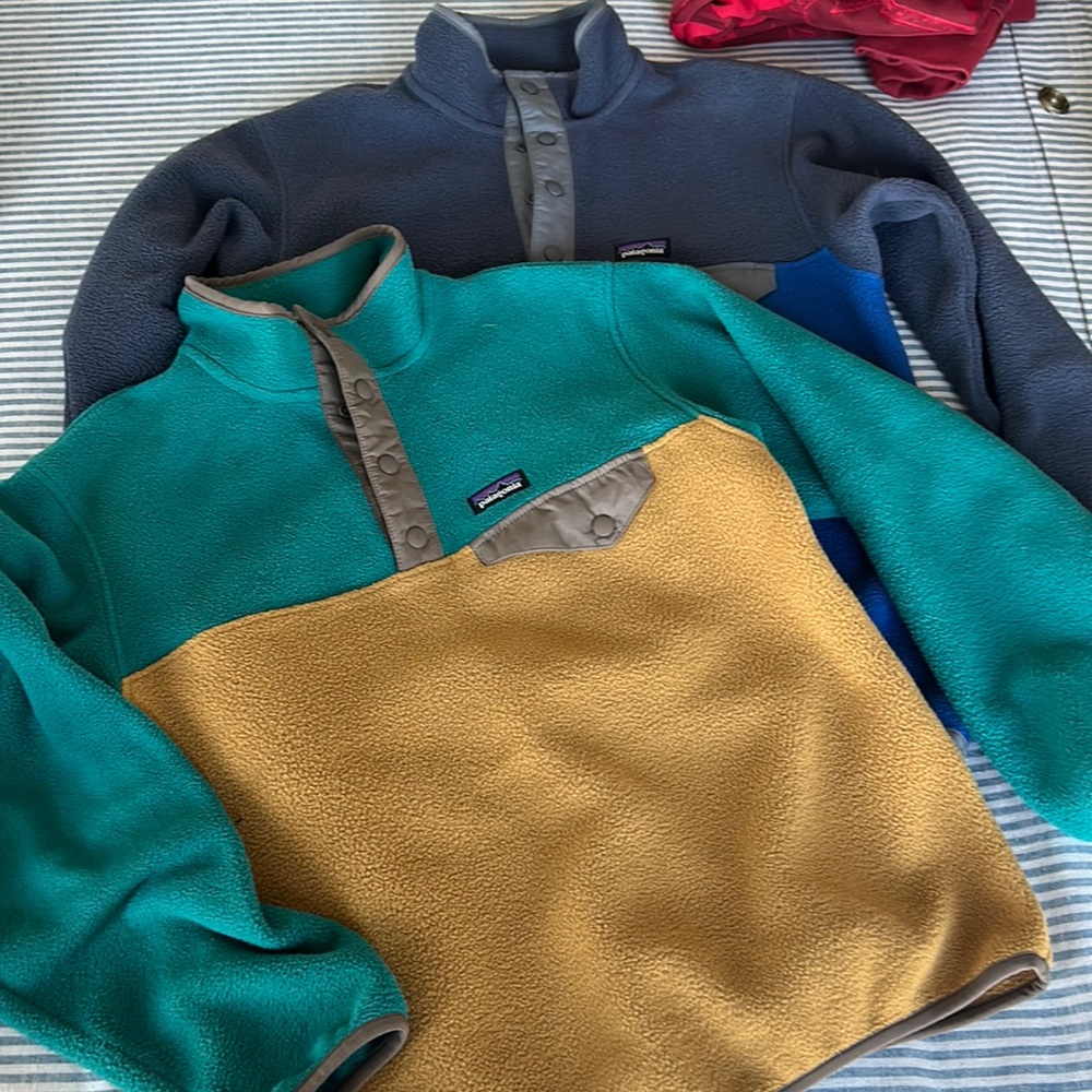 2 boys Lightweight Synchilla Snap-T Fleece Pullovers